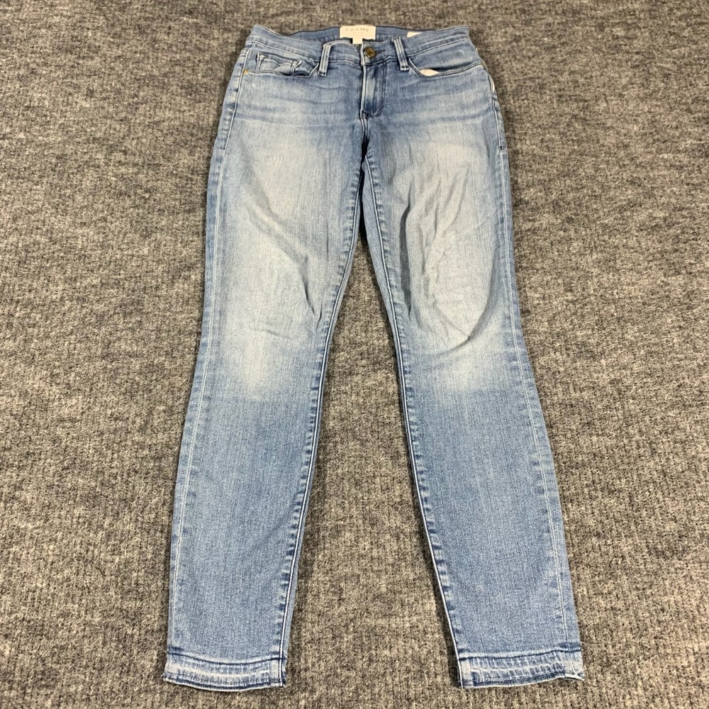 Frame Jeans Womens 27 Blue Denim Le Skinny De Jeanne Crop 26x26 Stretch Mid Rise